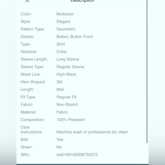 💙 NWT MOD SLINKY RETRO 1960’s STYLE SHIRT MIDI ABSTRACT DRESS LARGE - Picture 7 of 10